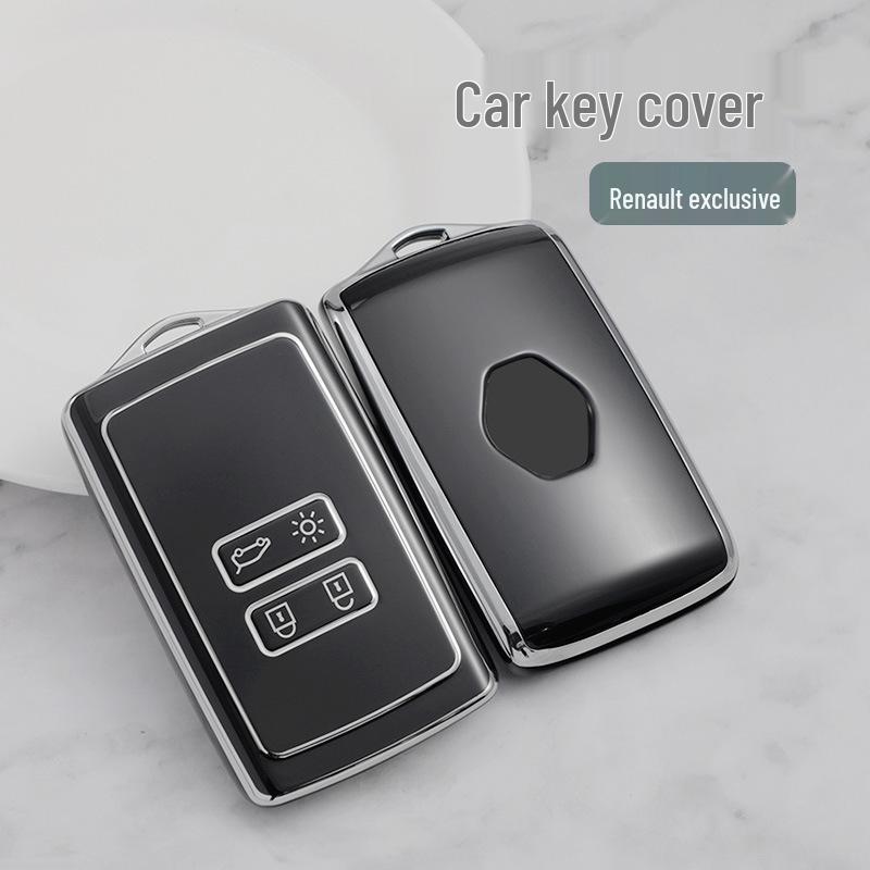 Renault Koleos Schlüsselabdeckung für Smart-Fernbedienung 2017-2018 - Silberne Kante