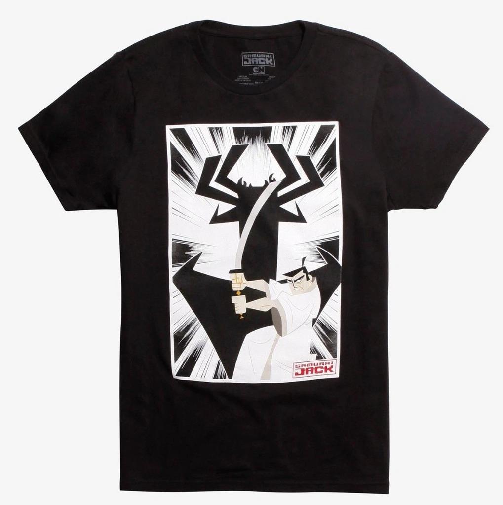 Cartoon Network Samurai Jack JACK E AKU T-shirt 100% Cotone Magliette Uomo Top NWT Licenziato e Ufficiale