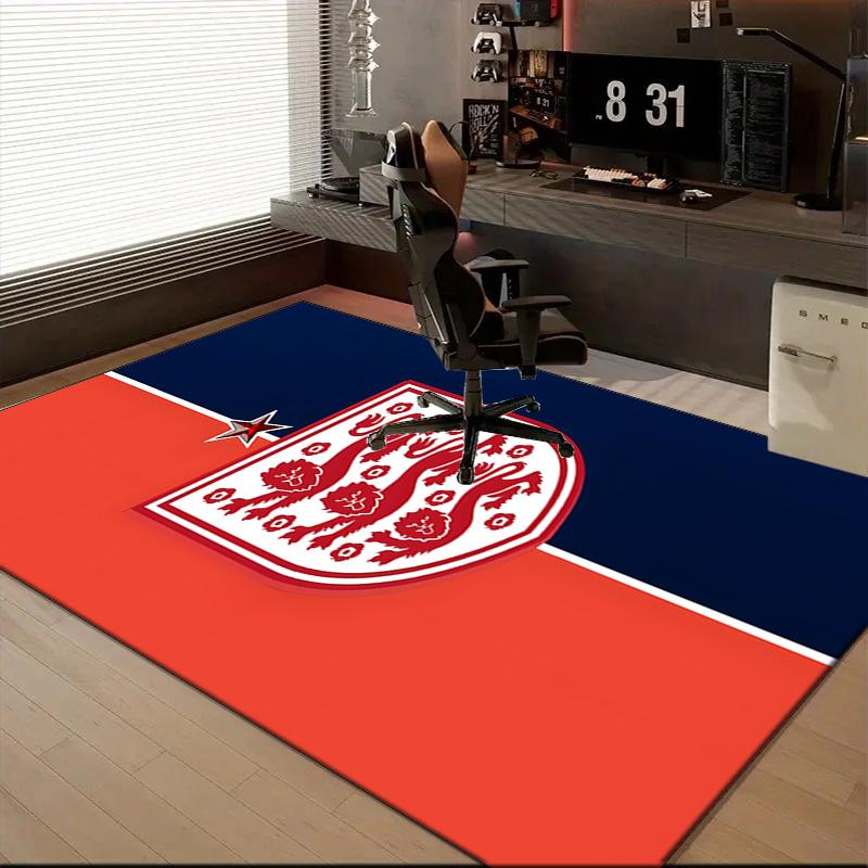 England Football Crest Printed Office Carpet Chair Cushion  Entryway Rug, Rugs for Living Room, Bedroom Christmas gifts