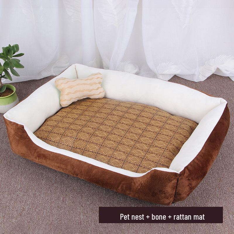 Warm Dog Bed: Cozy Spot for Small, Medium & Large Breeds - Pet Nest & Mat