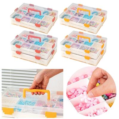 2/4 Layers Plastic Jewelry Bead Storage Container DIY Art Craft Accessory Organizer Case Plastic Jewelry Craft Storage Container