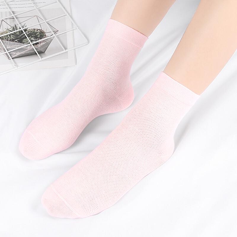 Langsha Women's Pure Cotton Mesh Mid-Tube Socks