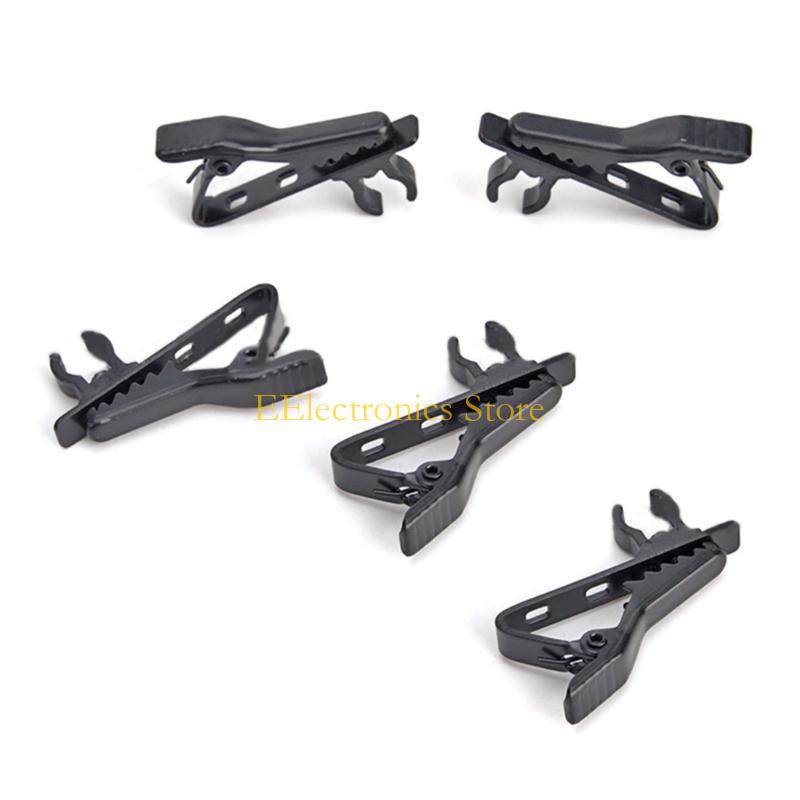 B03C Portable Microphone Clip Lapel Microphone Clip 5pcs Metal Lapel Collar mics Clip Holder for Various Applications