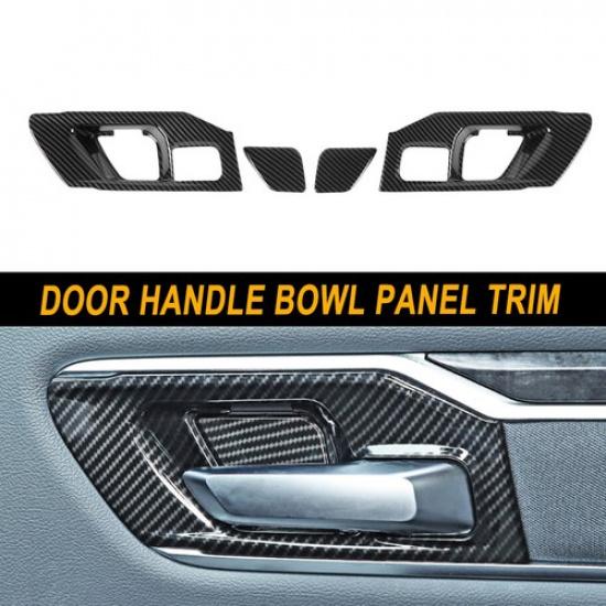 

4pcs Interior Door Handle Bowl Panel Trim Cover For Dodge Ram 1500 2018+ Carbon