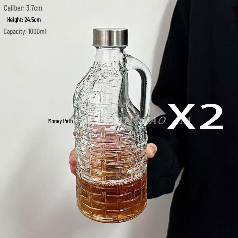 Sichun Glass Milk Bottle with Stainless Steel Lid