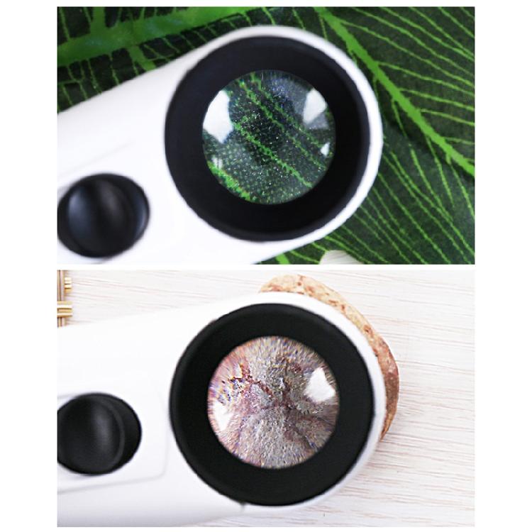 Handlupe 40x High Power Vergrößerungsglas mit 2-LED-Licht für Senioren