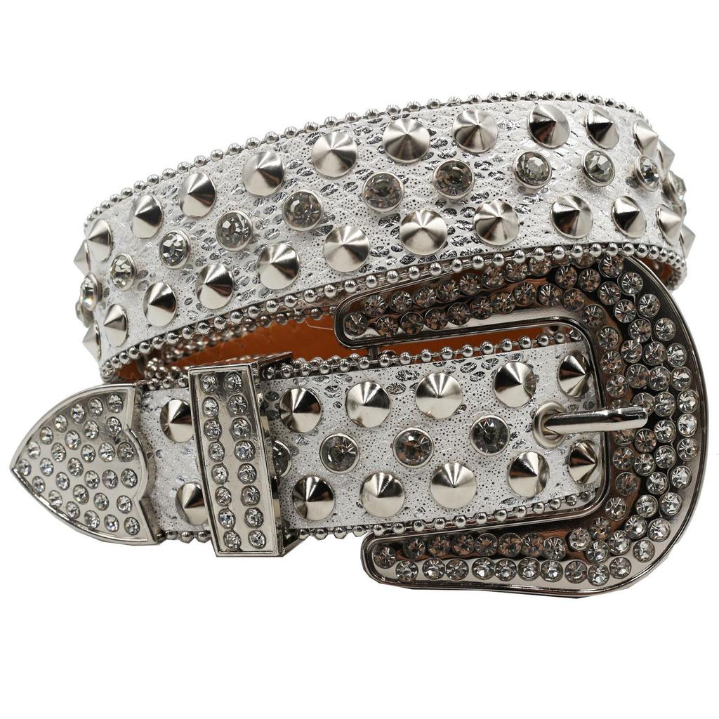 Unisex Rhinestone & Rivet Punk Belt – Trendy Fashion Accessory