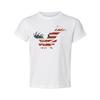 Unisex Short Sleeve Crew Neck T Shirt With Vintage Distressed American Flag Eagl