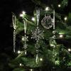Clear Acrylic Snowflake & Icicle Ornament Set for Christmas Trees - Multiple Pack Available