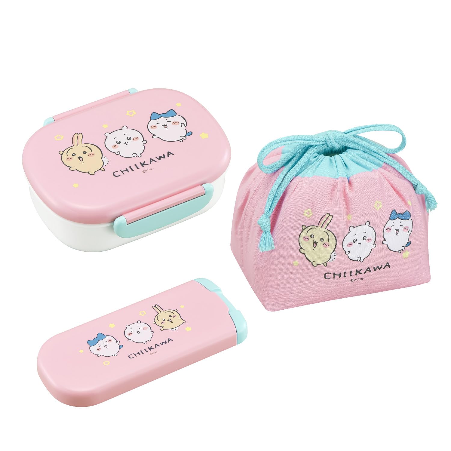 Lunch box set OSK Chiikawa CT-20 Chopsticks and spoon set /PCR-7 Lunch box /KB-1 Drawstring lunch bag