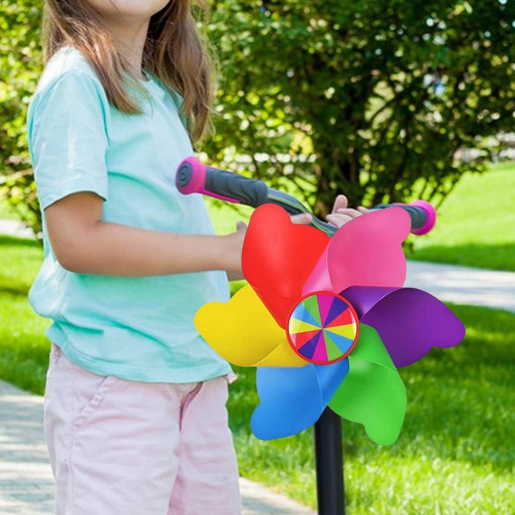 Bike Handlebar Pinwheel Easy to Install Colorful Decoration Bike Accessory for Kids Pushchair Bicycle Scooter Tricycle Windmill