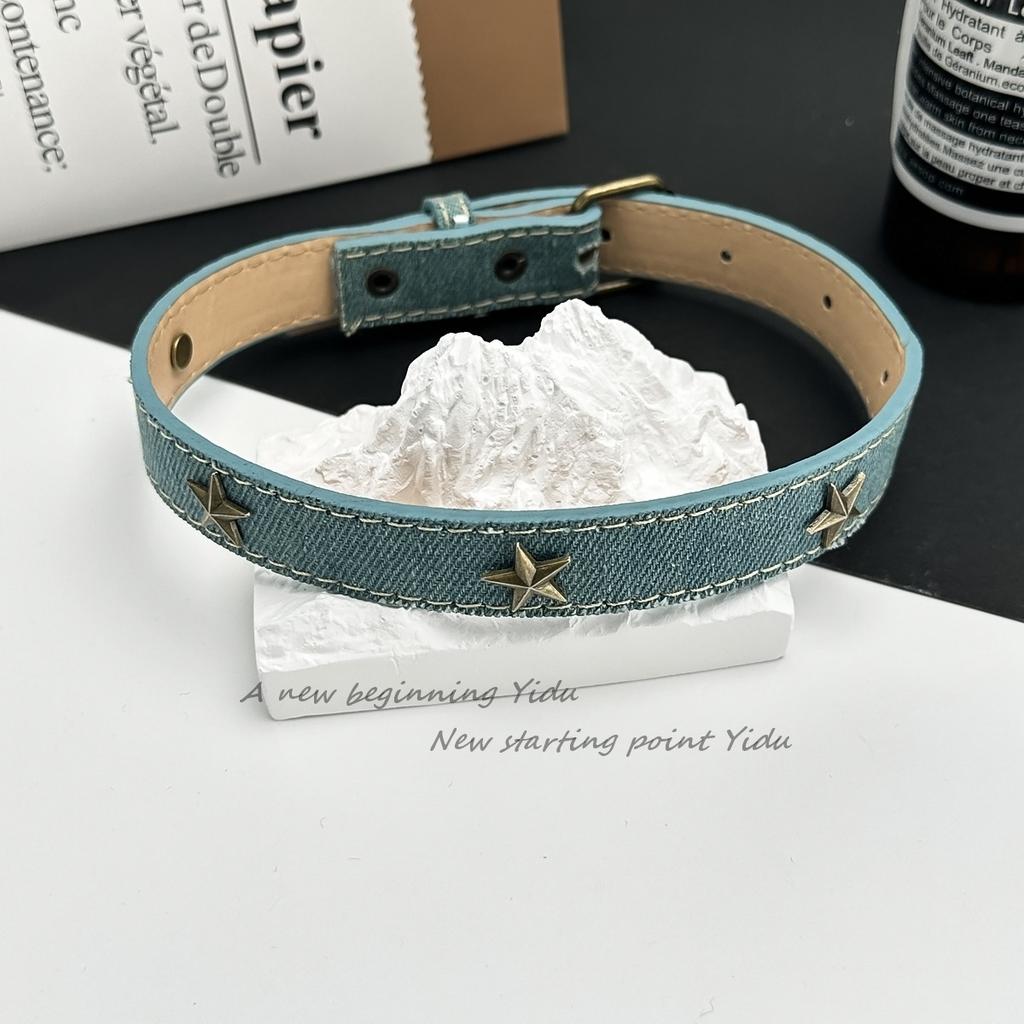 European and American cross-border y2k babes butterfly leather collar punk rock choker collarbone chain necklace foreign trade jewelry