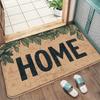 Brown Home Black Handwritten Carpet Mat Anti-Slip Rubber Backing Rug for Entryway Front Door Mat Hallway Home Decoration Durable