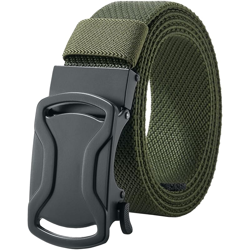 

[LionVII] belt men s Expansion and contraction - Auto lock type nylon belt work sports mountain climbing golf outdoor extend No hole stepless