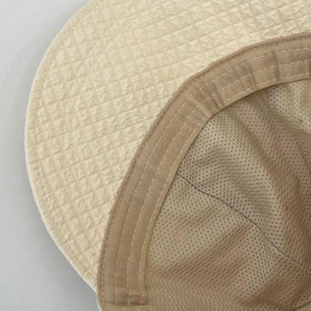 Quick-drying Waffle Bucket Hat Anti-UV Wide Brim Sun Hat Fashion Fisherman Hat  Travel