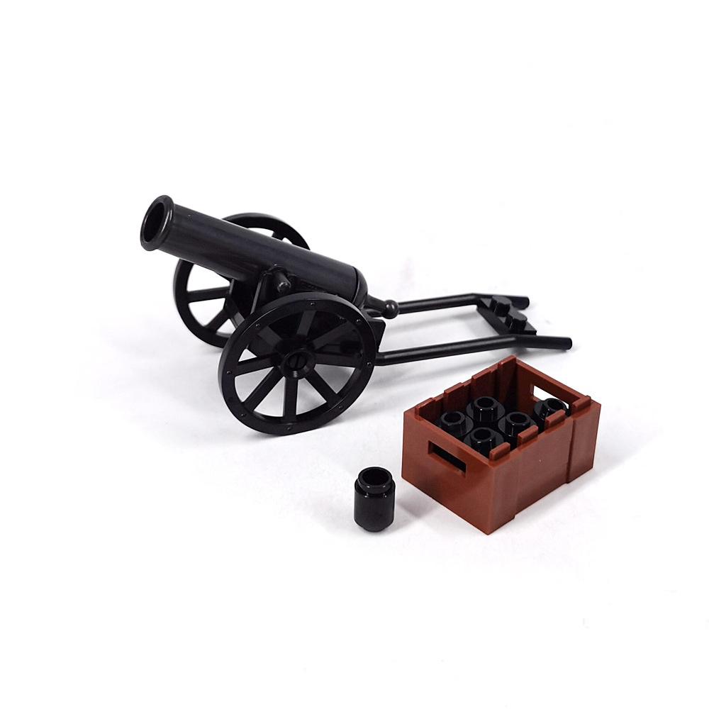 Medieval Military Cannon Small Particle Soldier Figurine Building Block Pirate Ship Artillery Scene Ornament Toy