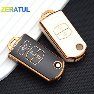 Tpu Car Folding Key Case Cover 2 3 Button Shell Protector Keyless Fob Bag For Mazda 3 5 6 Series M6 Rx8 Mx5 Accessories