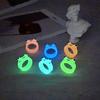 Glow Frog Resin Ring Colorful Acrylic Frog Rings Personality Animal Cartoon Cute Finger Ring Animal Jewelry Girlfriends Gifts