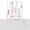 EMMEN Wrought Iron Garden Gate with Ornamental Details 200 X 100 Cm