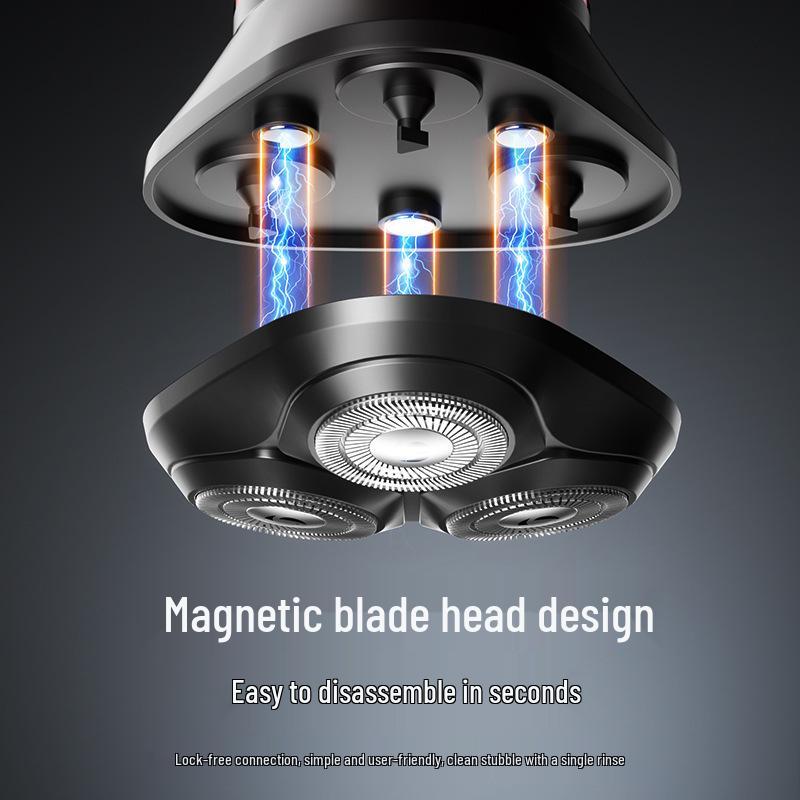 2025 Portable Rechargeable Men's Three-Head Electric Shaver - Wet & Dry, Body Washable