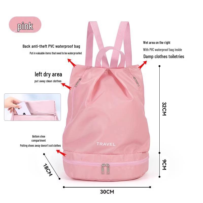 Waterproof Swim Backpack: Wet/Dry Separation, Unisex, Fitness Sports Gear, Swimsuit Storage