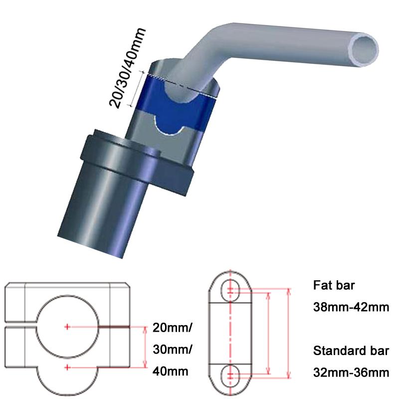 Motorcycle Handlebar Riser Fat Mount Clamps 22mm 7/8" For ROYAL ENFIELD Hunter 350 Hberg FE600E Husqvarna SM 450 610 WRE125