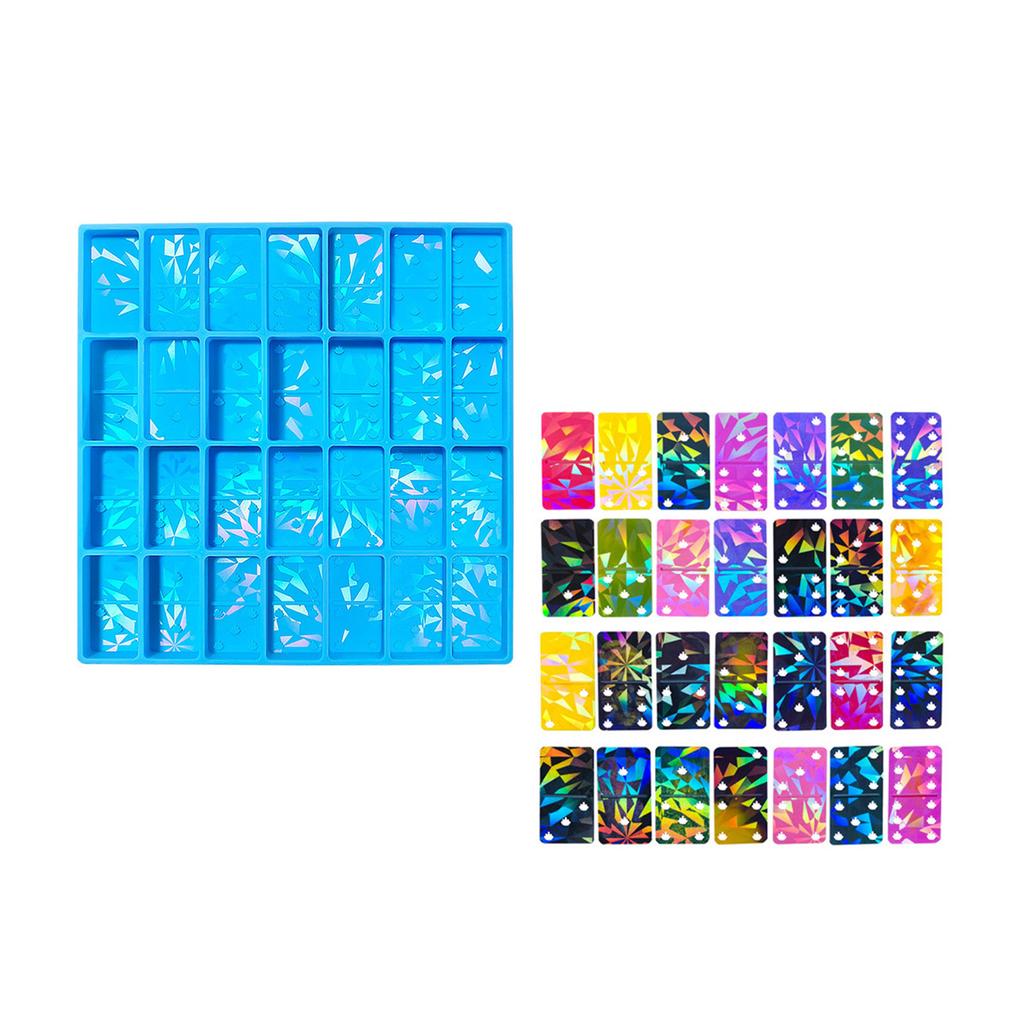 Practical Epoxy Resin Dominoes Mold With 28 Cavities Sturdy Silicone Candy Clay Molds for Jewelry And Cake Decoration