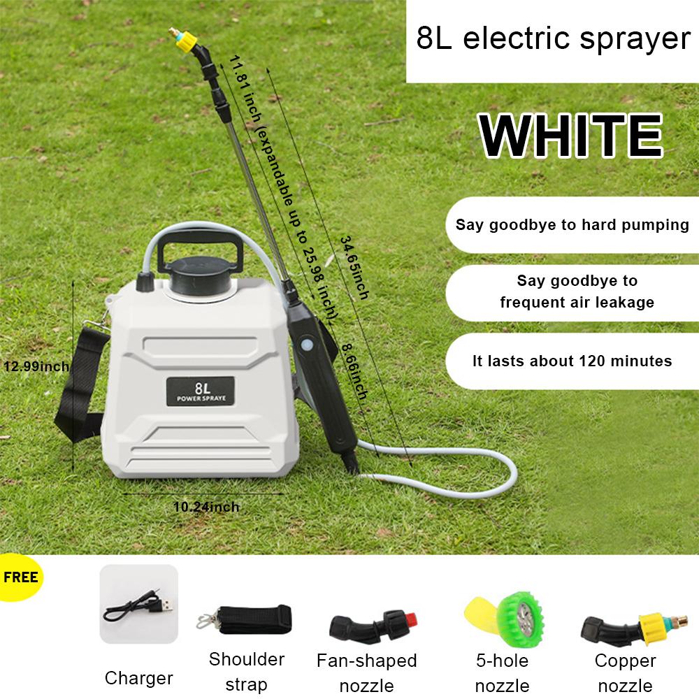 5L/8L Electric Sprayer Equipped with 3 adjustable nozzles Plastic backpack sprayer Garden Irrigation Sprayer Plant Agricultural