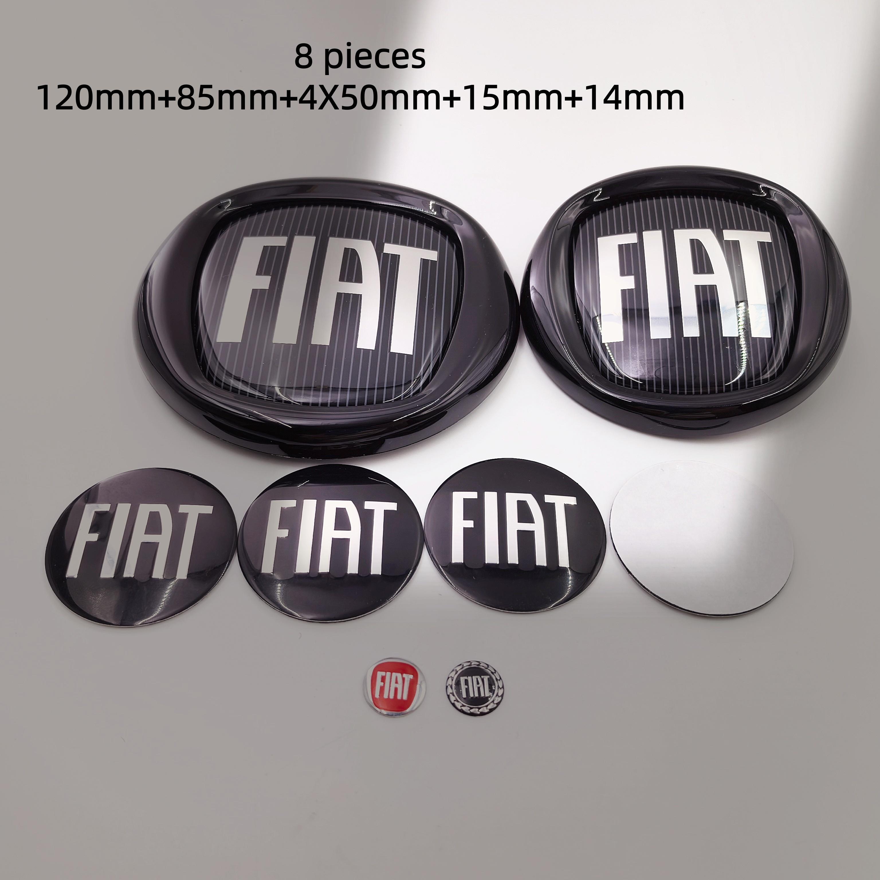 

8pcs 85mm 120mm 12cm fiat Car Front logo Rear Bumper tail door trunk car rear Emblem 50/56/60mm Car Wheel Center Hup Cap Cover
