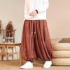 Autumn and Winter New Style Chinese Style Dragon Pattern Dark Warm Oli Velvet Sherpa Wide Leg Leggings Pants for Men
