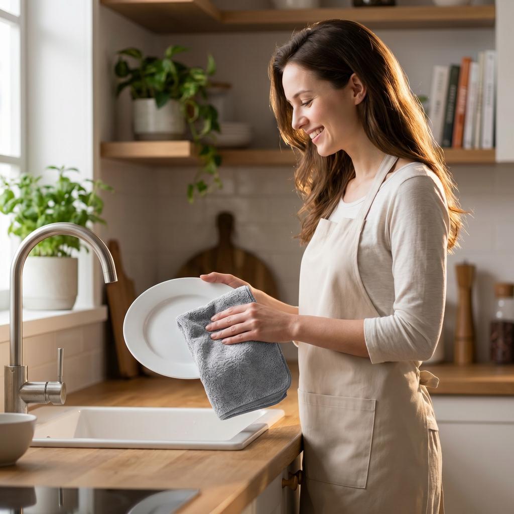 Dishcloths 10 Pack - Absorbent and Oil- Kitchen Cleaning Cloths