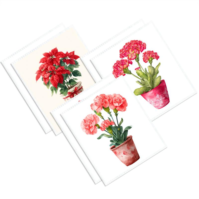 Cleaning Cloth Reusable Kitchen Dish Towels Eco-friendly Microfiber Flowerpot Print Dishcloths Lint Free Washable Duster Rags Tea Towels 9*7inch