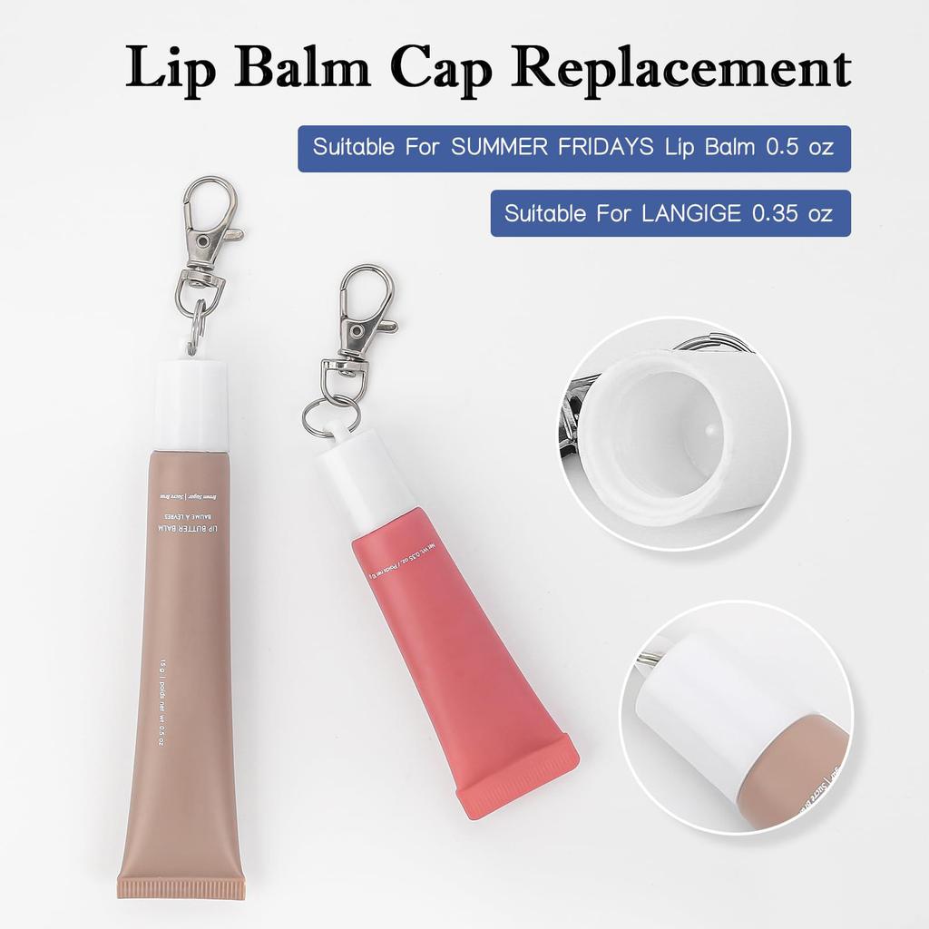 Initial Letter Keychain Caps for Lip Balm Replacement Cover Stylish Key Holder Practical Present for Women and Girls