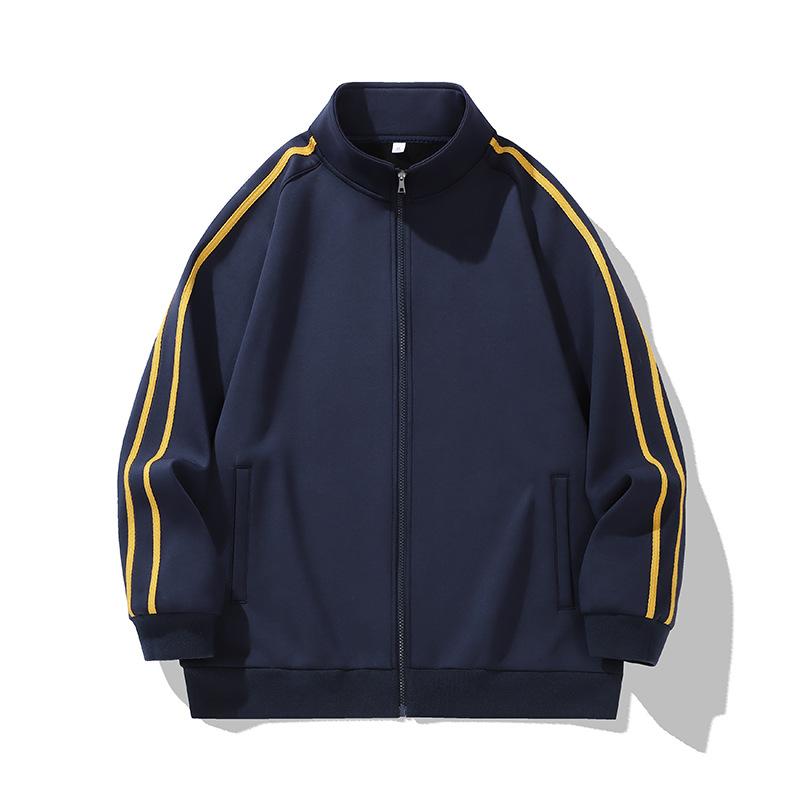 Jacket Men's American Striped Three Bar Casual Loose Casual Stand Up Collar Jacket Men's Coat Men