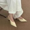 Fashion SUOJIALUN 2025 Summer New Brand Women Sandal Fashion Pointed Toe Shallow Ladies Elegant Slingback Shoes Thin Med Heel Pumps