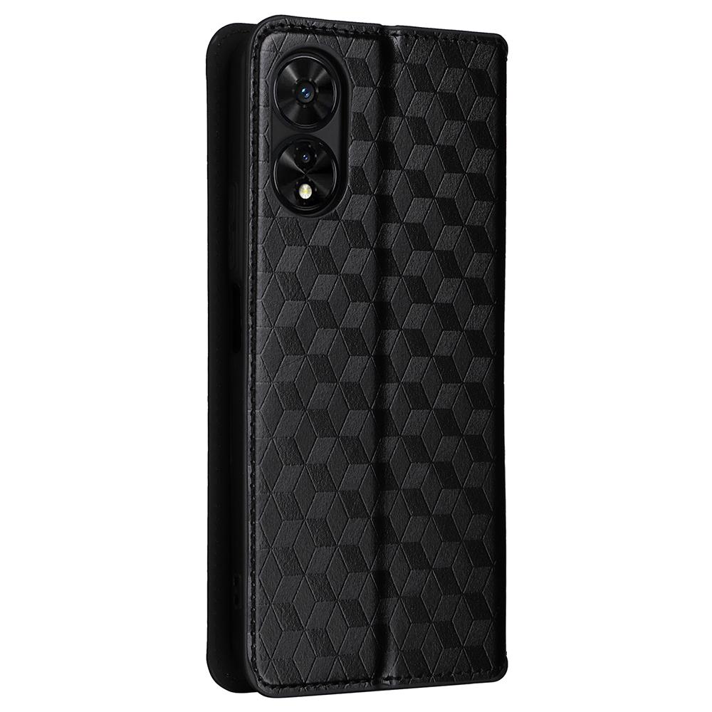 For TCL 505 T509K/T5094 Case Rhombus Pattern Leather Stand Folio Flip Phone Cover