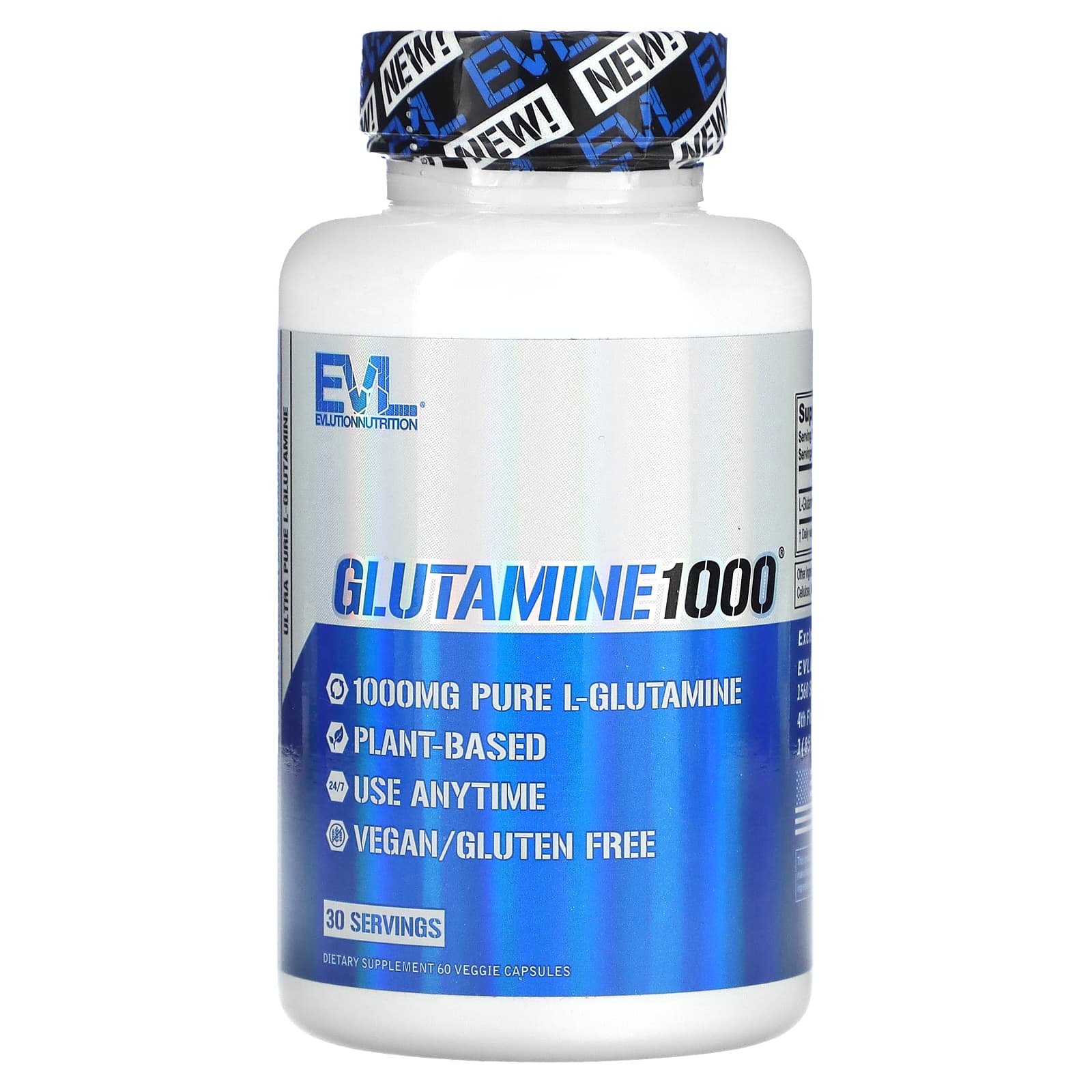 

EVLution Nutrition, Glutamine 1000, 60 Veggie Capsules