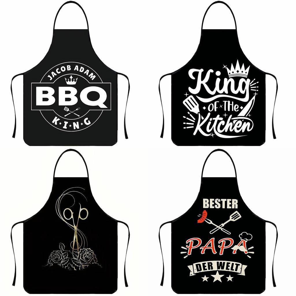 Nosleeve Waterproof Apron For Kitchen And Grilling With Colorful Abstract Design