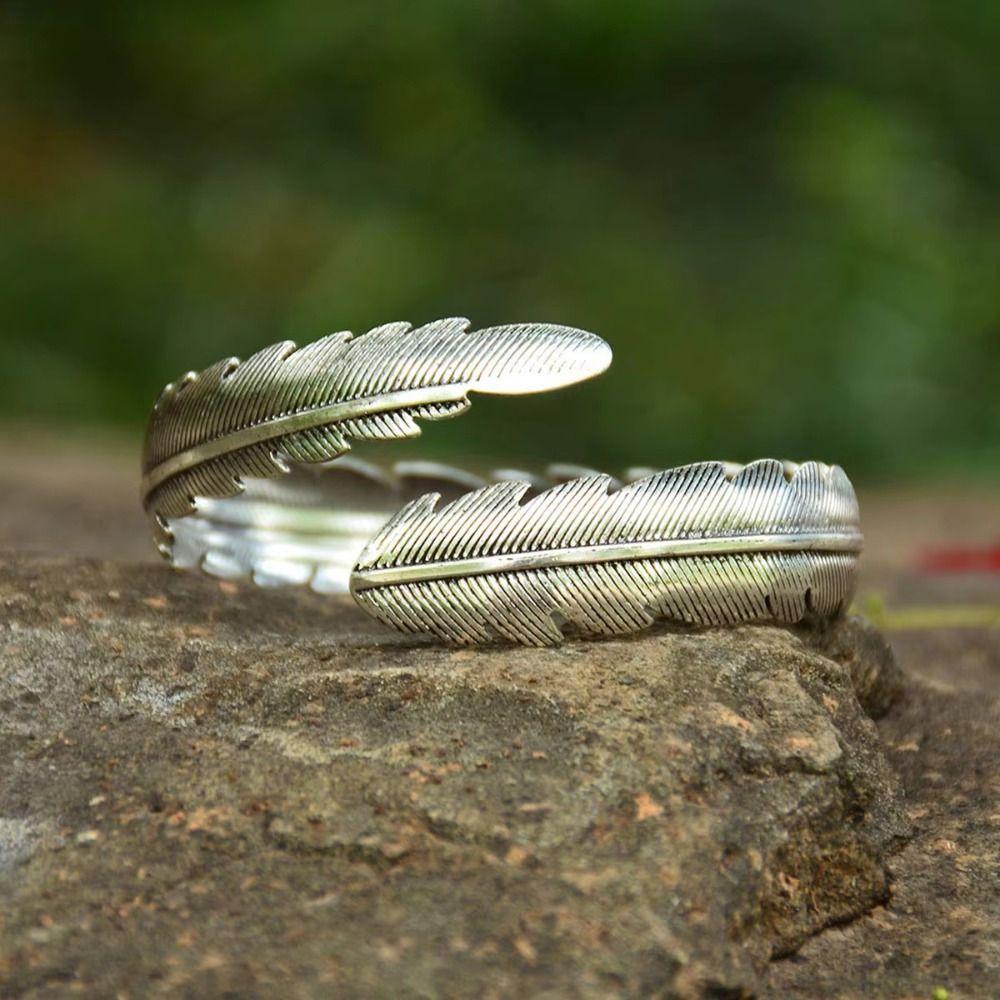 Adjustable Leaves Arm Cuff Bracelets Silver Geometry Arm Bracelet Arm Accessories