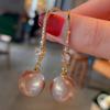 Fashionable Light Luxury Imitation Pearl Pendant Earrings, Women's Elegant Temperament Holiday Party Accessories Gifts