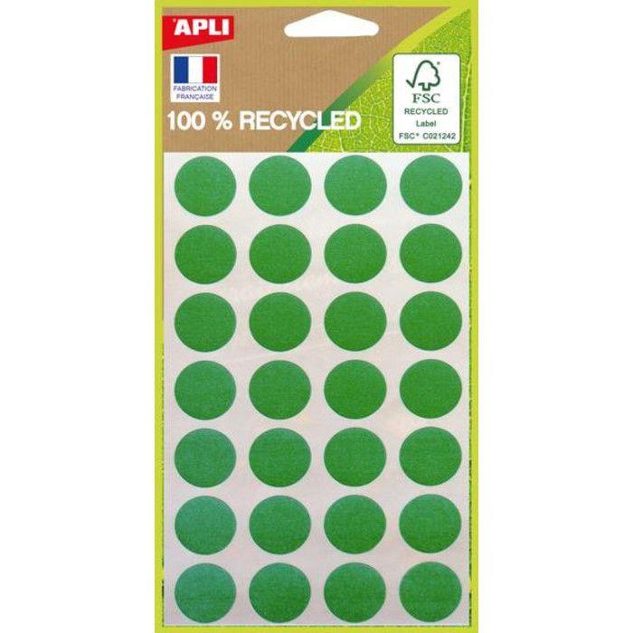 Pastilles 100 % recyclé verte Ø 15 mm 168 u.