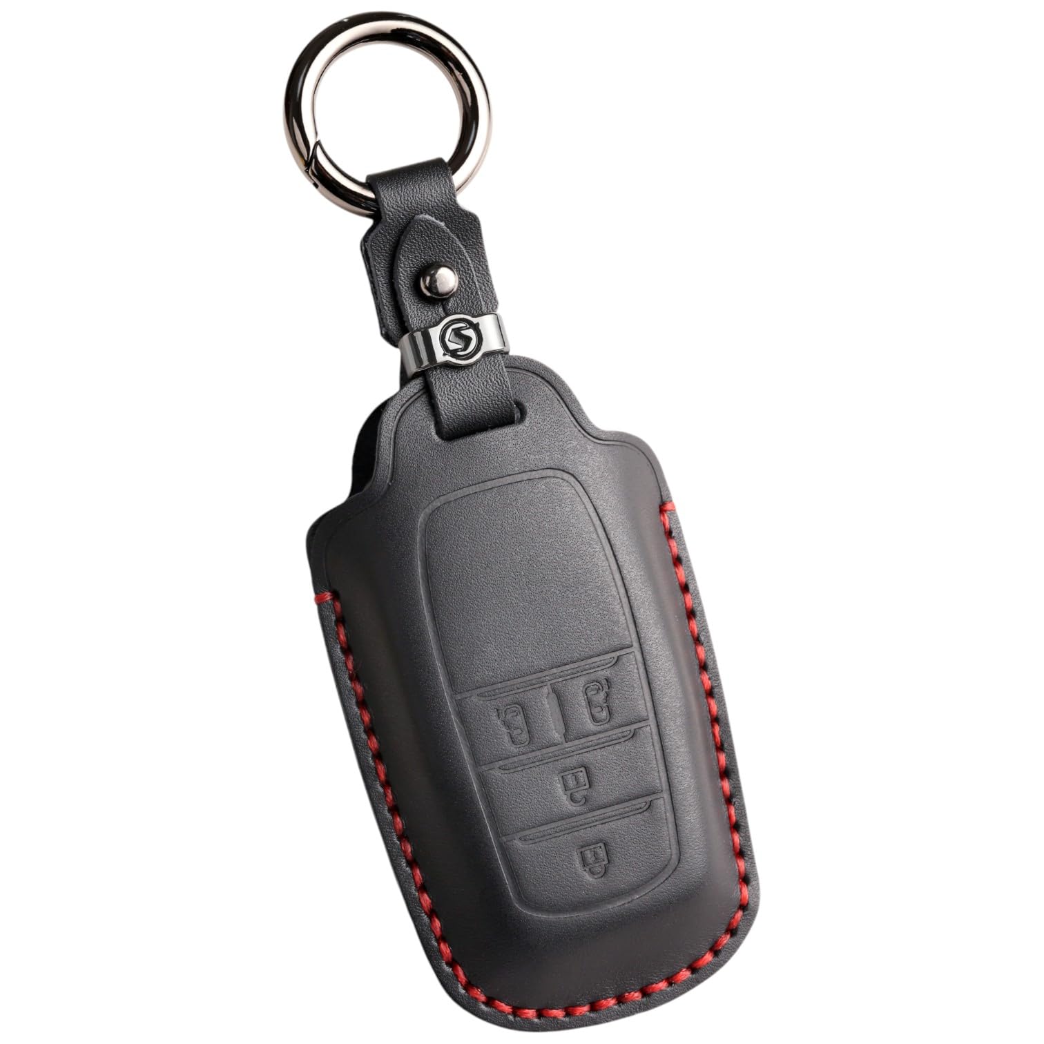 [Hallmo] Smart Key Case Genuine Leather Key Cover Compatible with Genuine leather 4 buttons чёрный