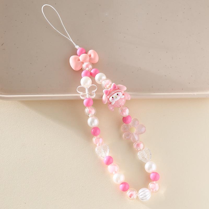 Niedlicher Sanrio Melody Hello Kitty Kuromi Cinnamorol Acryl Schlüsselanhänger Handkette Telefonkette Telefonzubehör Schmuckzubehör