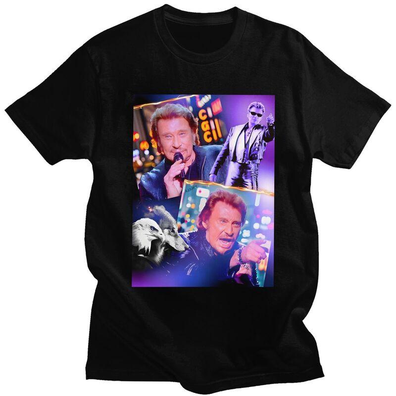 

Custom Trendy French Singer Rock Music Johnny Hallyday T Shirt Men Short Sleeves 100% Cotton T-shirt Tees Fashion Tshirts - M... S разноцветный