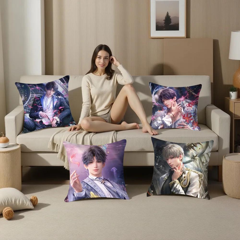 R-Rafayel Liebe D-Deepspace Kissenbezug Plüschstoff Weich Doppelseitiger Druck Sofakissenbezug Dekokissenbezüge