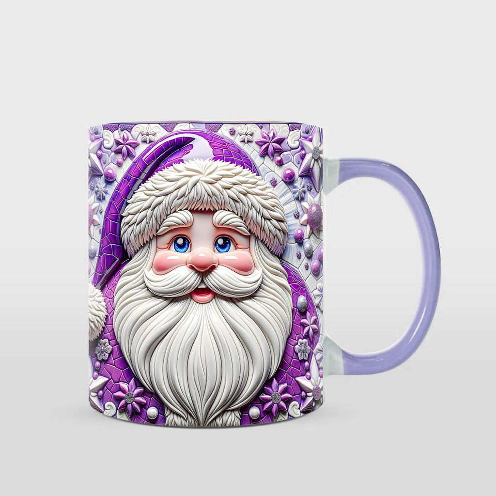 3D Christmas Ceramic Coffee Mug Santa Claus Water Cup 2024