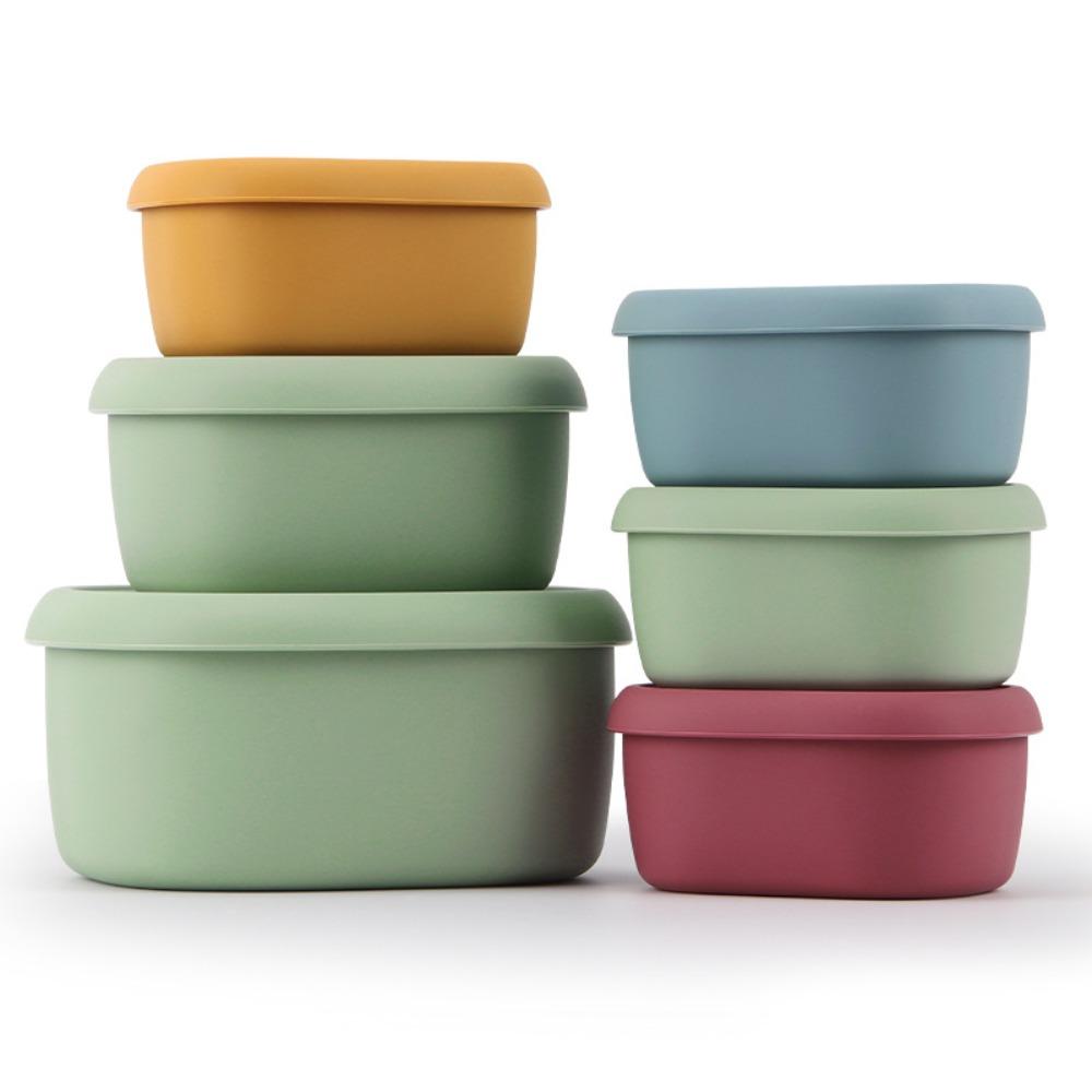 Oval Food Storage Box Heat Resistance Food Container Salad Box Silicone Lunch Box  Travel