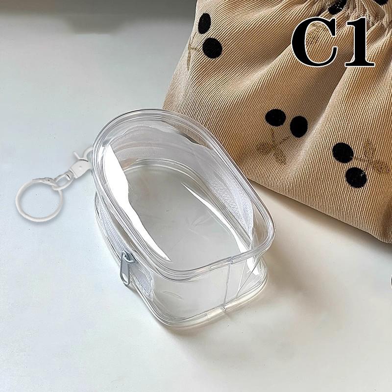 1Pc Jewelry Organizer Storage Box Cute Doll Bag With Keychain Dustproof Case