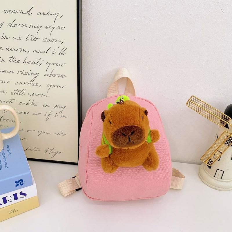 

Spacious Capybara Adorable Backpack Large Capacity Toddler Outdoor Bag Girls Boy рожевий
