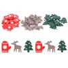 200Pcs Christmas Decorations Wood Chips Printed Gloves Color Elk Shape DIY Decoration